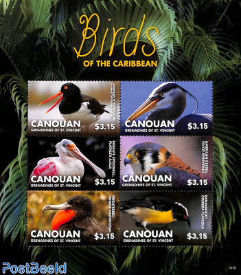 Canouan, Birds of the Caribbean 6v m/s