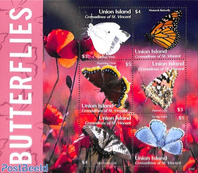 Union Island, Butterflies 6v m/s