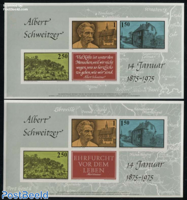 Albert Schweitzer 2 s/s, German text, imperforated
