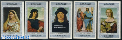 Raphael paintings 5v, silver border imperforated