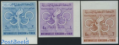 Olympic games Tokyo 3v imperforated