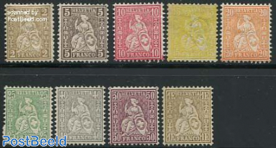 Definitives, Sitting Helvetia 9v