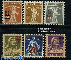 Definitives overprinted 6v