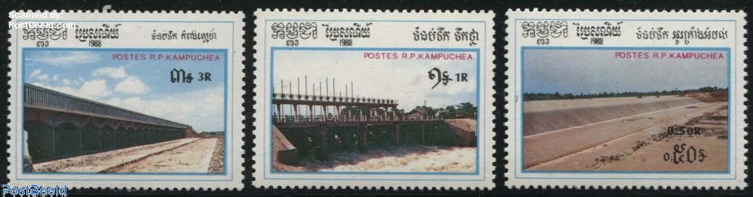 Stamp 1988, Cambodia WAter projects 3v, 1988 - Collecting Stamps ...