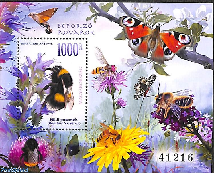 Hungarian Insect Stamp 2021, Hungary Pollinating insects s/s, 2021 - Collecting Stamps ...