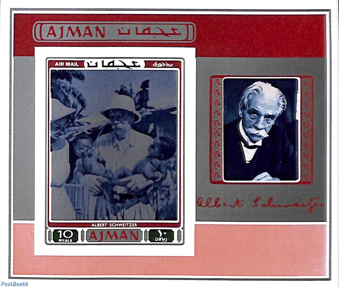 Stamp 1971, Ajman Albert Schweitzer s/s, imperforated, 1971 ...